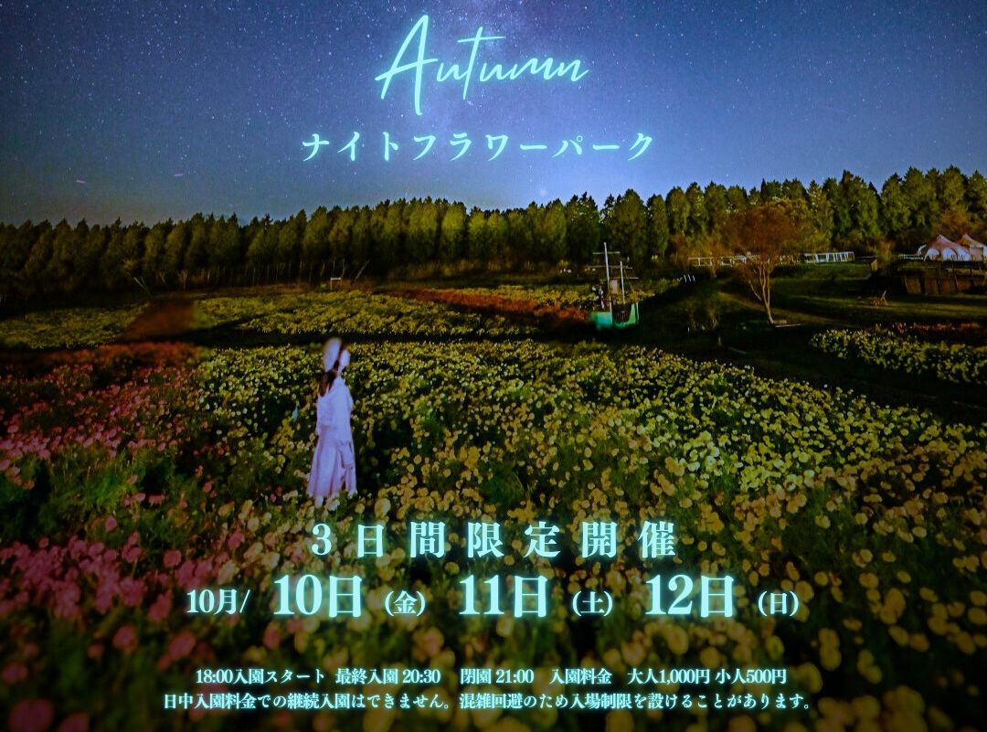 秋限定「ナイトフラワーパーク Autumn」初開催!【DIGサポーターからのオススメ情報】